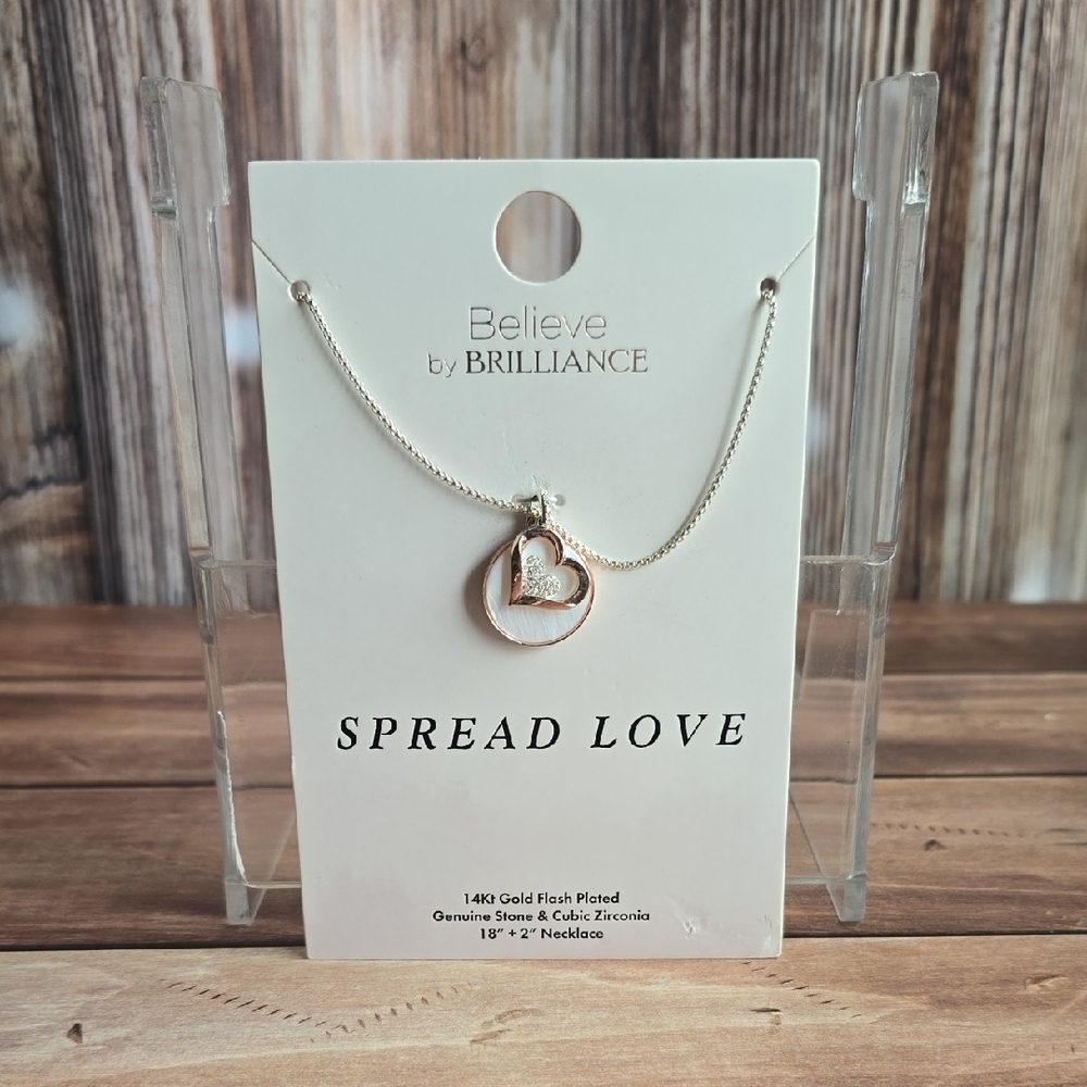 Believe By Brilliance Heart Necklace 8$